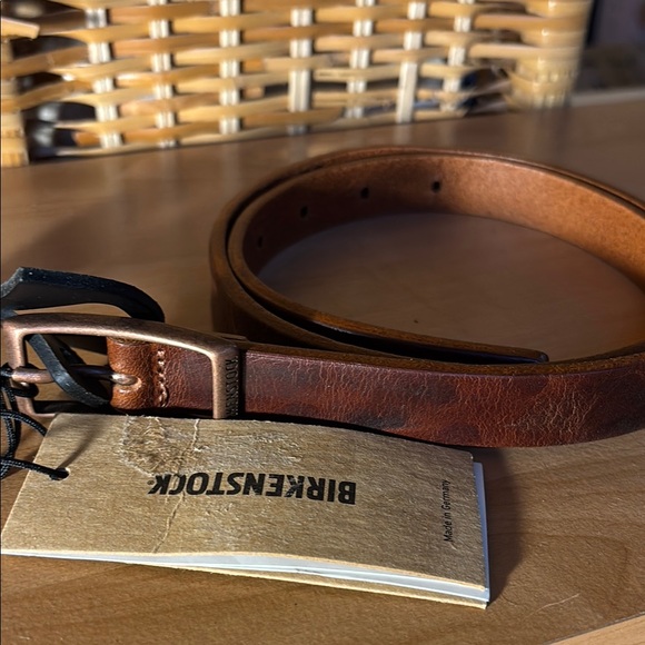 Birkenstock Ohio Brown Leather Belt slim Design 30 inch - Picture 1 of 11